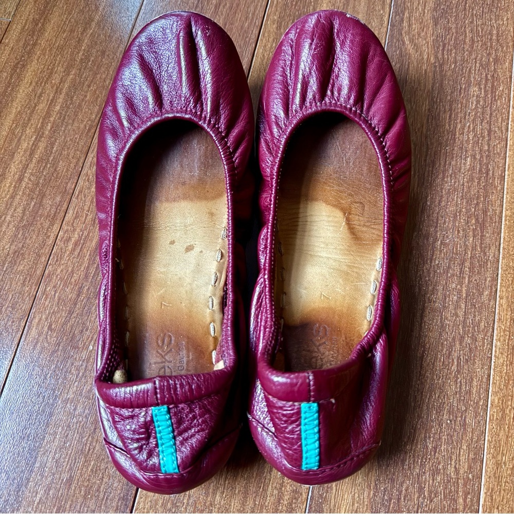 Tieks Burgundy Flats